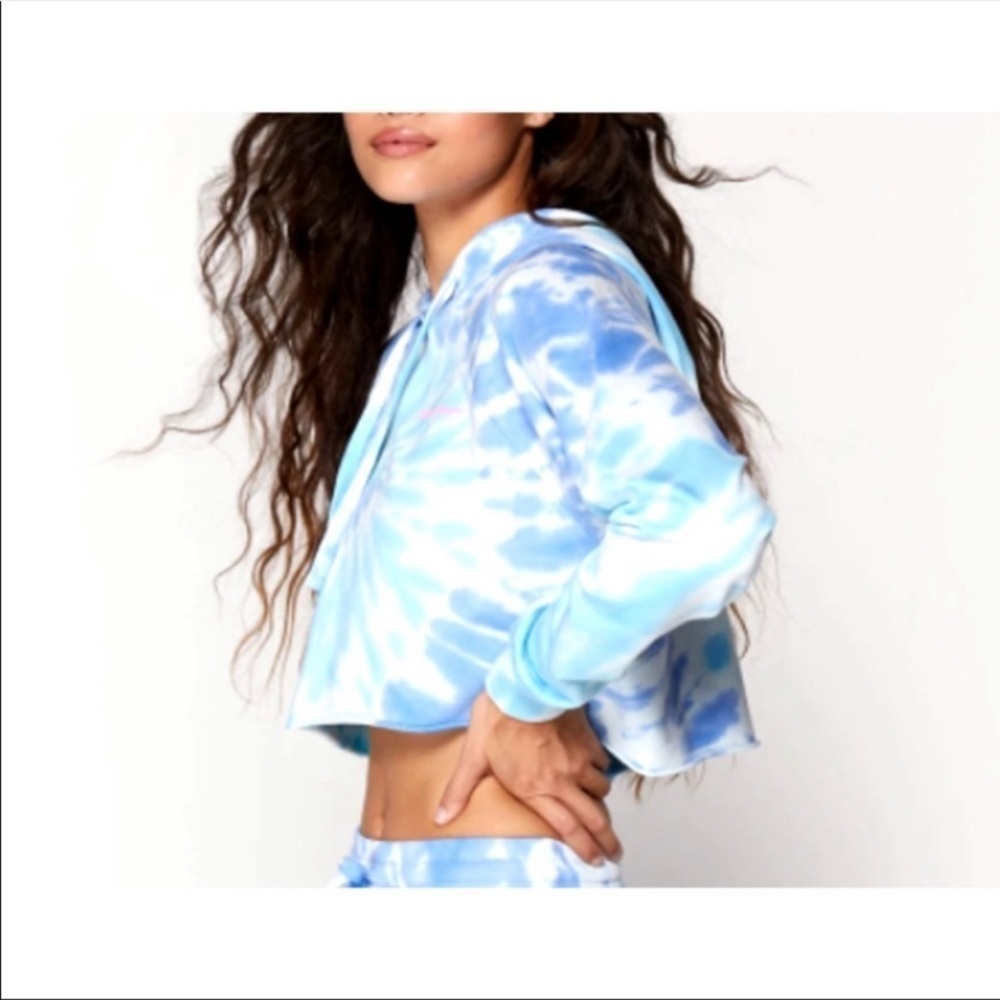 [Wildfox] Painted Sky Tie Dye Crop Hoodie